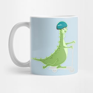 Dinosaur on Scooter for Kids Mug